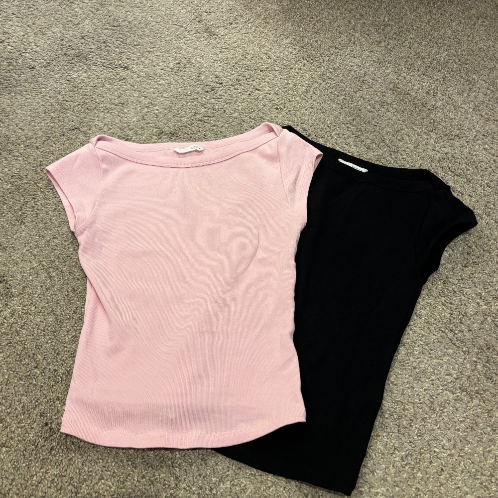 Zara bateau neck t shirts (you get both)